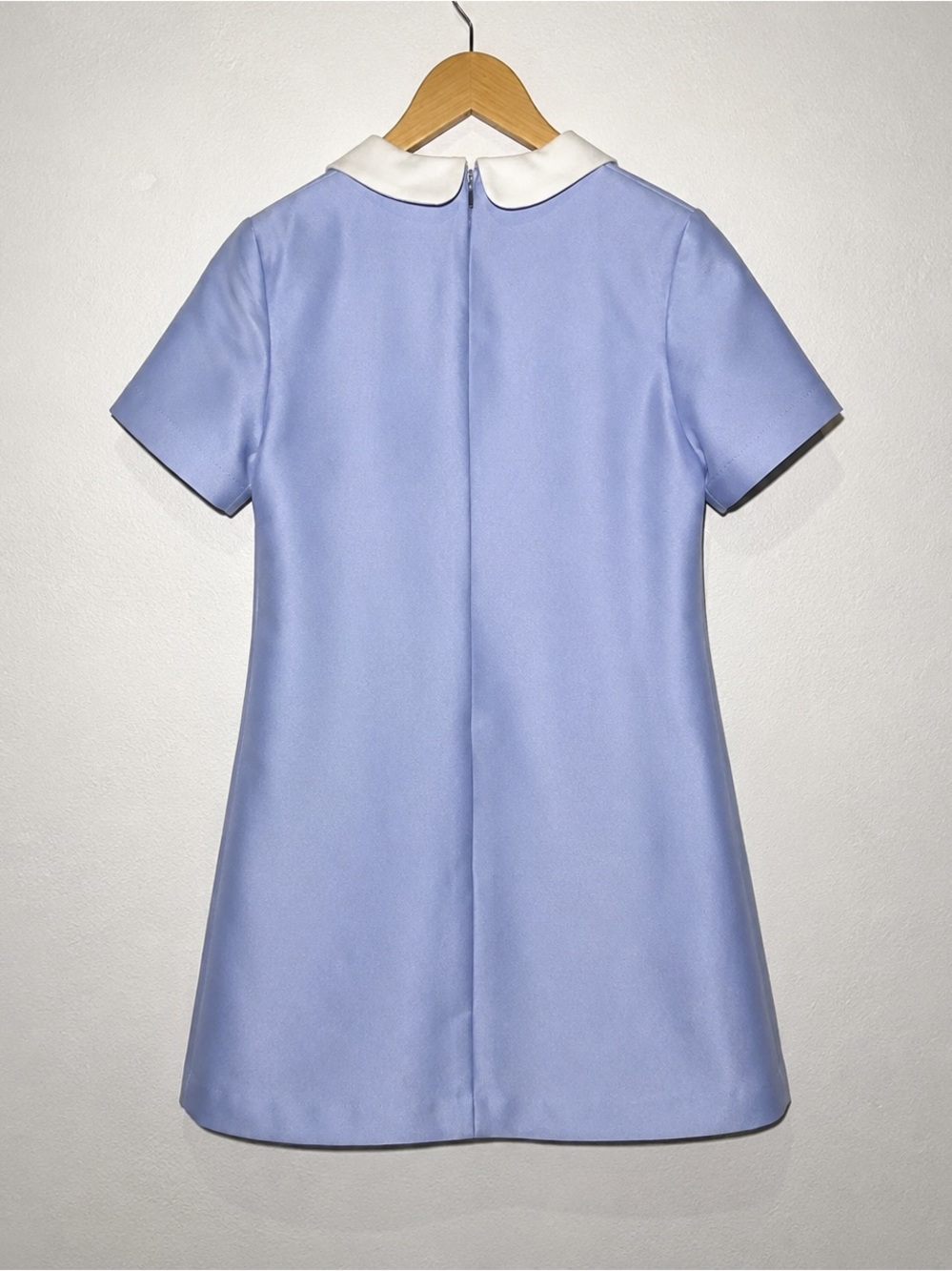 Crystal Bow Mini Dress Peter Pan Collar Dress NWT blue Wisteria mui mui vibe - Picture 4 of 5